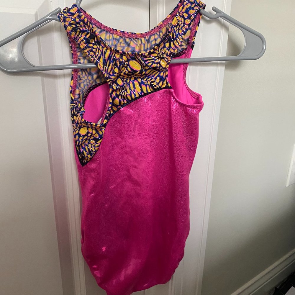 GK Elite x Aly Raisman Gymnastics Leotard (Pink Shiny, Adult X-Small)